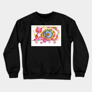 the pink domestic cat Crewneck Sweatshirt